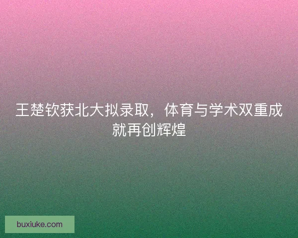 王楚钦获北大拟录取,体育与学术双重成就再创辉煌 王楚钦获北大拟录取,体育与学术双重成就再创辉煌