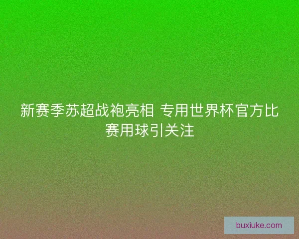 新赛季苏超战袍亮相 专用世界杯官方比赛用球引关注